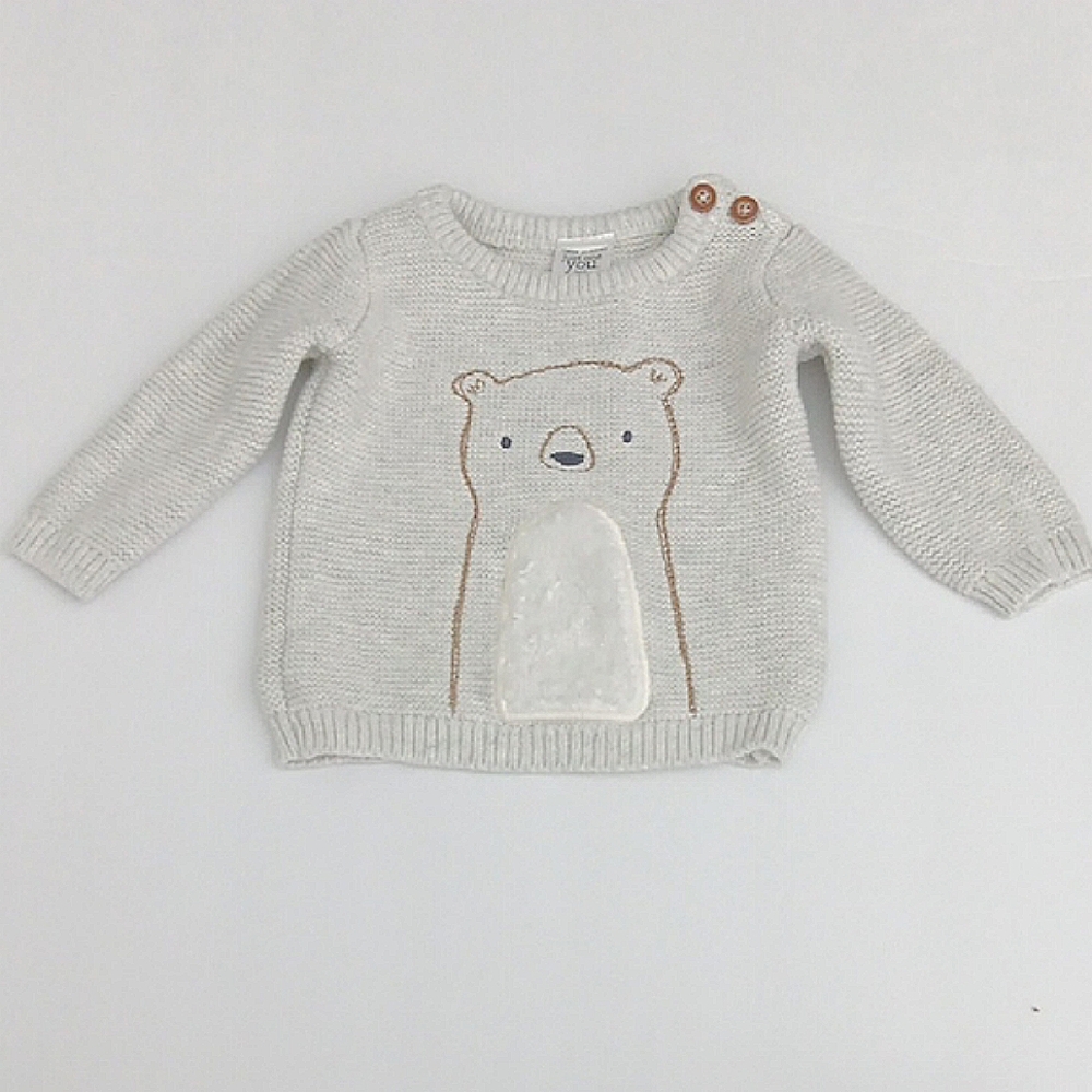 Just One You Made By Carters Newborn Gray Adorable Bear Sweater Pullover